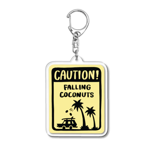 CAUTION COCONUT Acrylic Key Chain