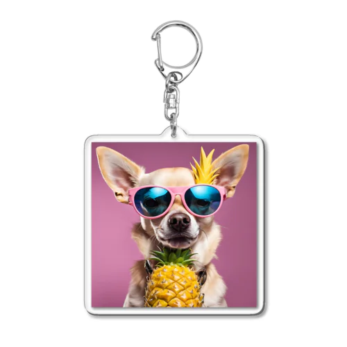 イケてるパイナップル犬 Acrylic Key Chain