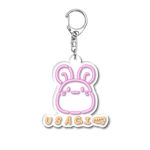 ネオン🌃うさぎ🐰 Acrylic Key Chain