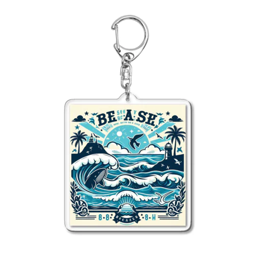 青い海 Acrylic Key Chain