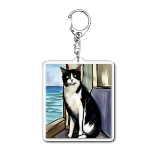 旅する猫 Acrylic Key Chain