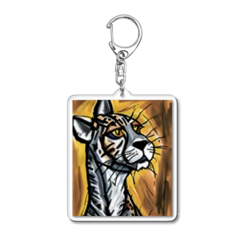 野生の猫 Acrylic Key Chain