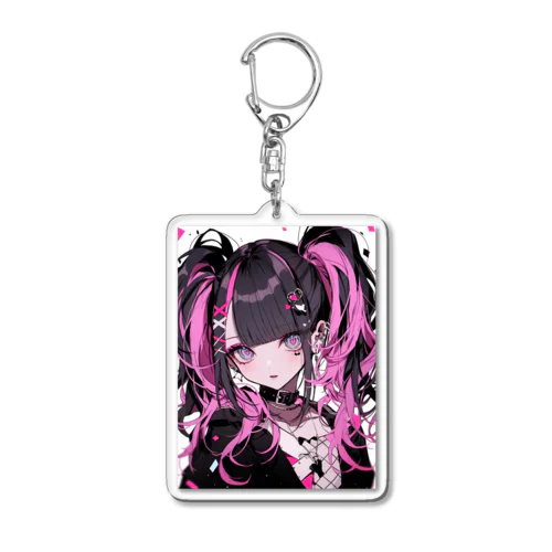 ピンク髪女の子 Acrylic Key Chain