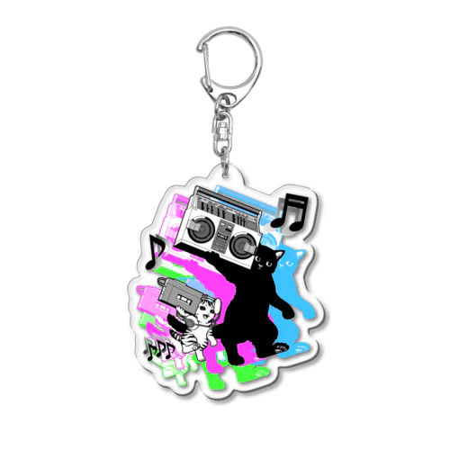 オンガク大好きニャ Acrylic Key Chain