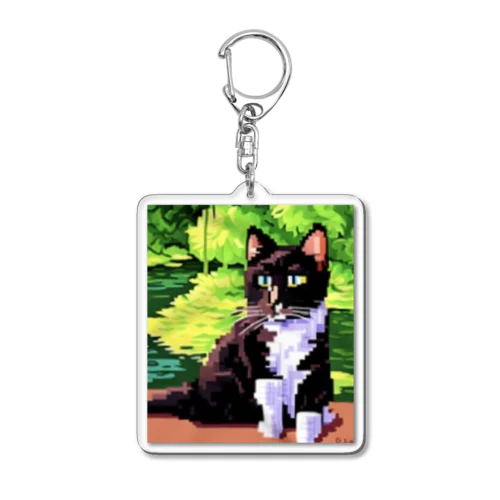 Fresh greenery and cat！ Acrylic Key Chain