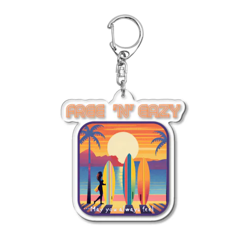  FREE 'N' EAZY  Tropical1 Acrylic Key Chain