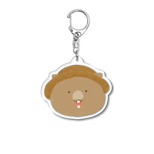 おめかしウォンバット麦わら_笑顔 Acrylic Key Chain