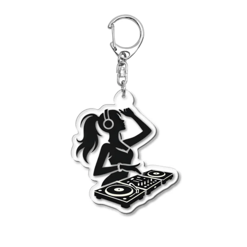 ハッピーガール DJ シルエットver. Acrylic Key Chain