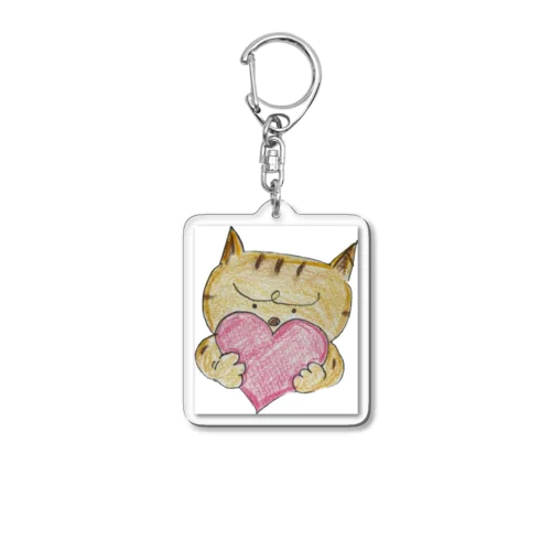 茶トラくん(ハート) Acrylic Key Chain
