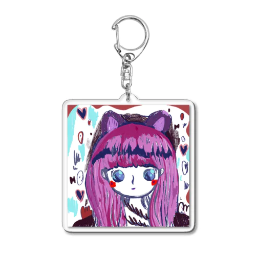 猫耳女子 Acrylic Key Chain