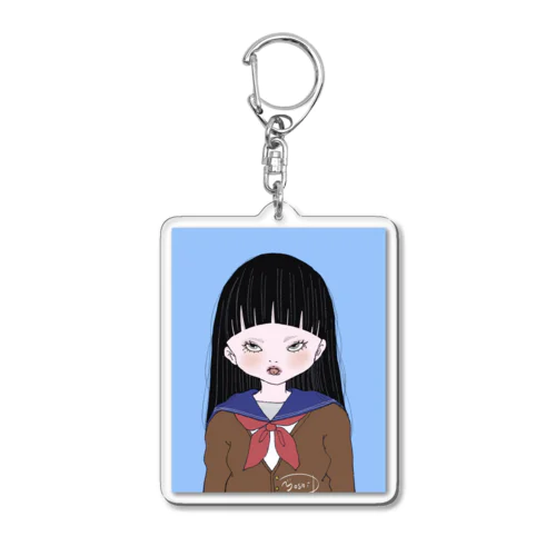 証明写真JK(黒髪ロング) Acrylic Key Chain