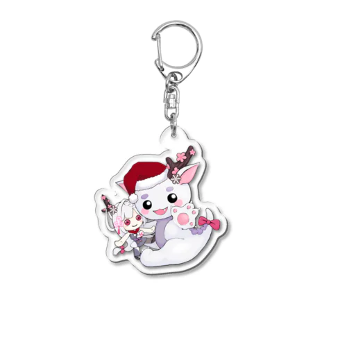 美巴雪花(みともせっか)ミニSDチビドラ クリスマスver Acrylic Key Chain
