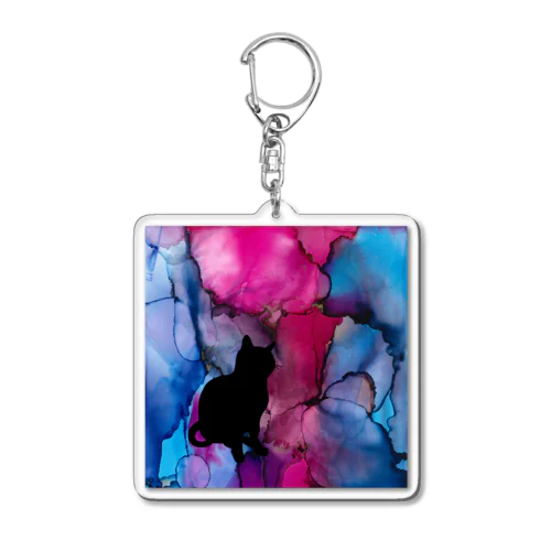 マジックアワーにまぎれる猫 Acrylic Key Chain