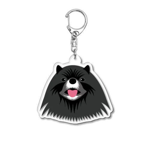 ワイルド黒ポメ　 Acrylic Key Chain