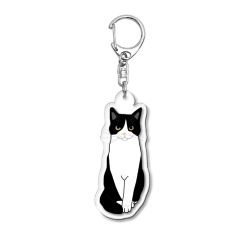 お利口さんのハチワレちゃん Acrylic Key Chain