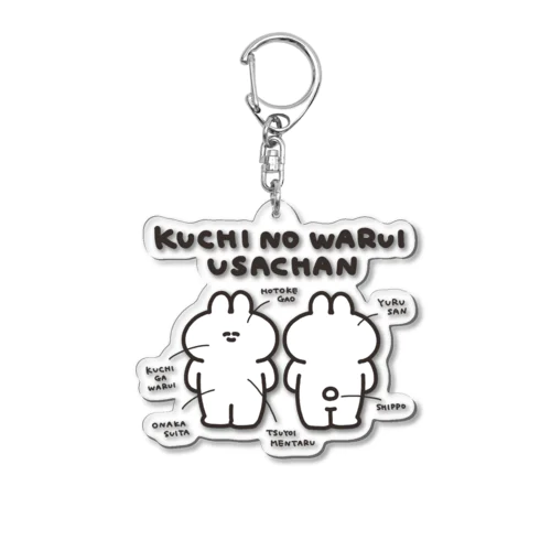 うさちゃん解説図 Acrylic Key Chain