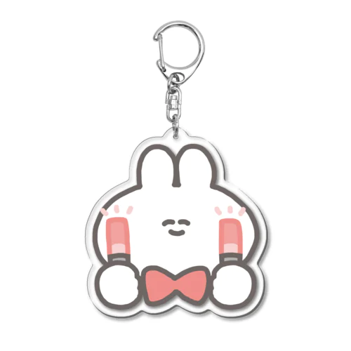 メンカラうさちゃん　赤 Acrylic Key Chain