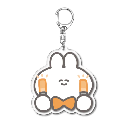 メンカラうさちゃん　オレンジ Acrylic Key Chain