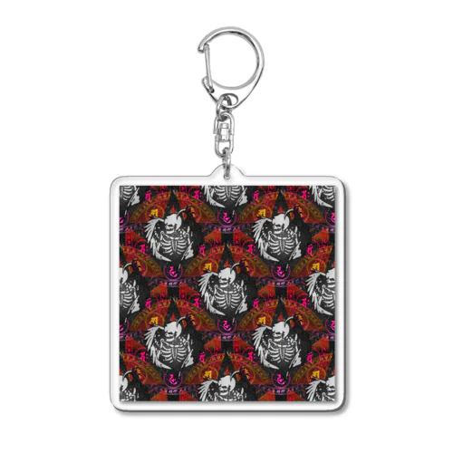 Fallen Angel of SKULL SEAMLESS PATTERN Acrylic Key Chain