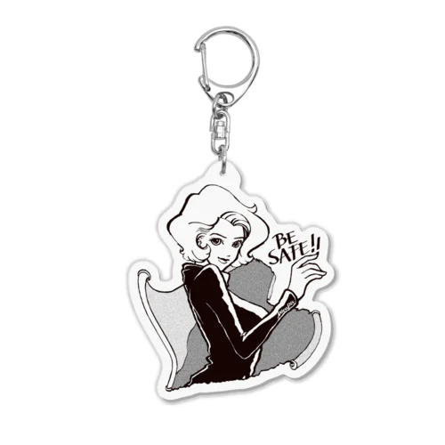 あばるとガール ”be safe（黒文字）” Acrylic Key Chain
