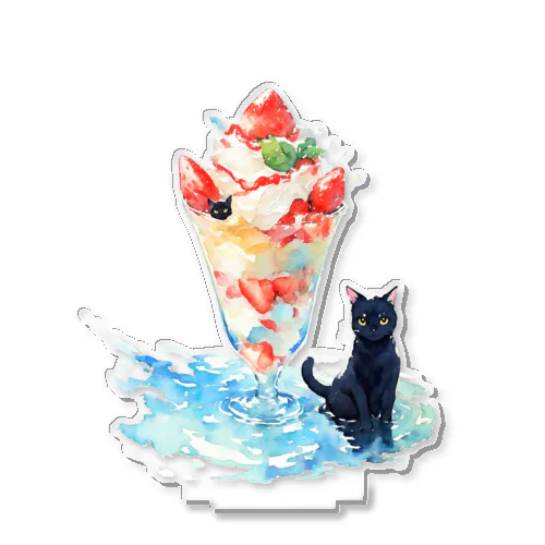 黒猫とパフェ Acrylic Stand