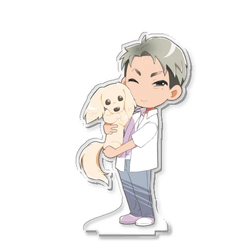 愛犬ニッキー君と佐藤代表 Acrylic Stand