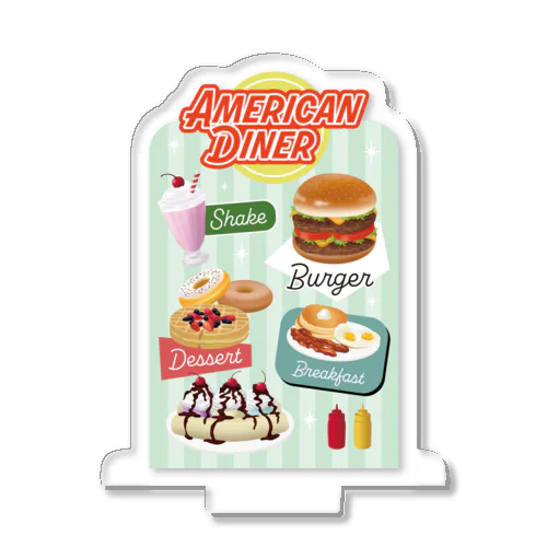 アメリカンダイナー風　卓上POP Acrylic Stand