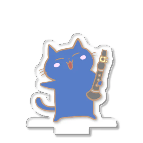 青いねことクラリネット Acrylic Stand