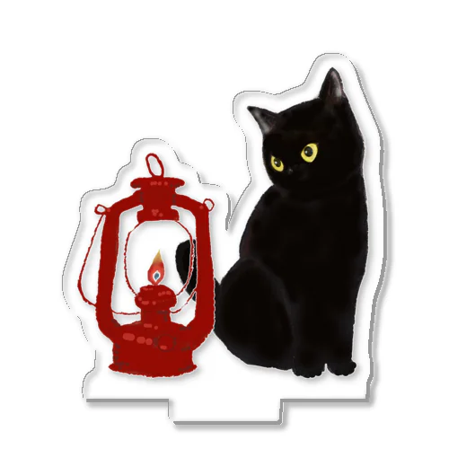 黒猫とランタン Acrylic Stand