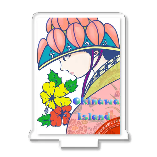 Okinawa 琉球花笠の女性 Acrylic Stand