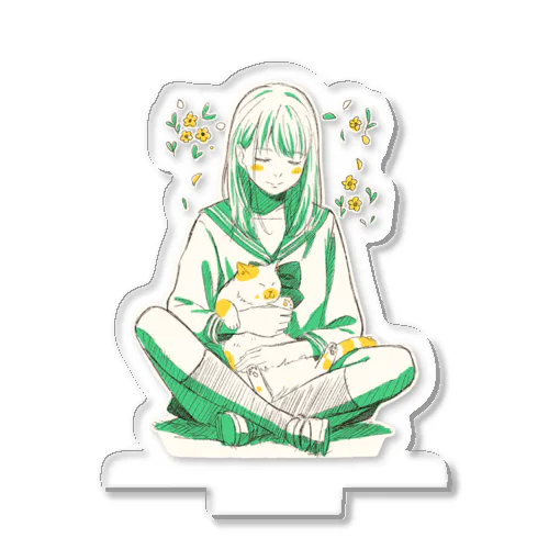 猫とセーラー服の女の子アクスタ Acrylic Stand