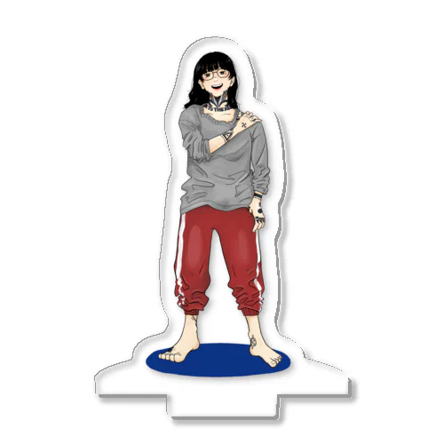 栗山小鳥　赤を張って、ブルー Acrylic Stand