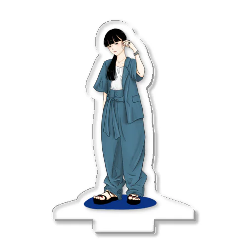 栗山羊　赤を張って、ブルー Acrylic Stand