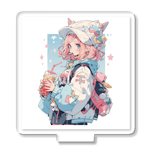 可愛いピンク髪少女 Acrylic Stand