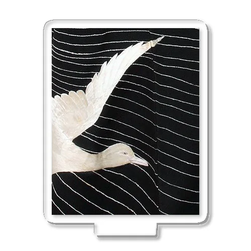 黒と白　水鳥の柄 アクリルスタンド