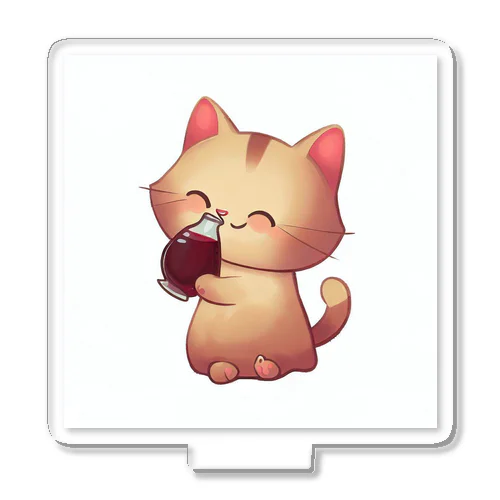 Cat drinking wine（ワインを飲む猫） アクリルスタンド