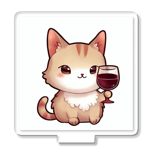Cat drinking wine（ワインを飲む猫） Acrylic Stand
