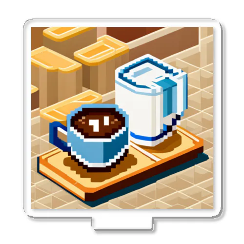 ドット絵コーヒーと電気ポット アクリルスタンド