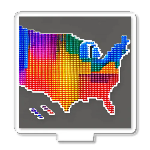 アメリカ大陸のピクセルアート アクリルスタンド