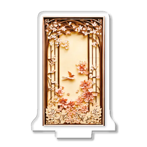 ペーパークラフト風 水彩画「桜02」 Acrylic Stand