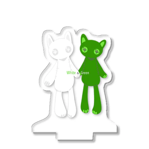 推しペアCATDOLL（White＆green） Acrylic Stand