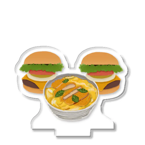 かつ丼とハンバーガー２個 Acrylic Stand