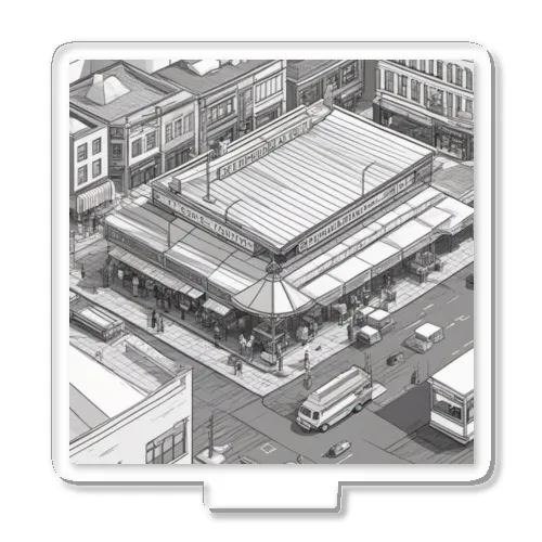 有名な観光スポットイメージ画像：シアトルのパイクプレイスマーケット（アメリカ、ワシントン州） アクリルスタンド