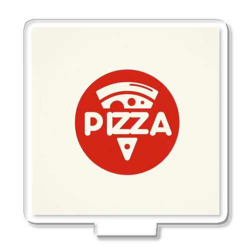 シンプルなPIZZAロゴ入りデザイン アクリルスタンド