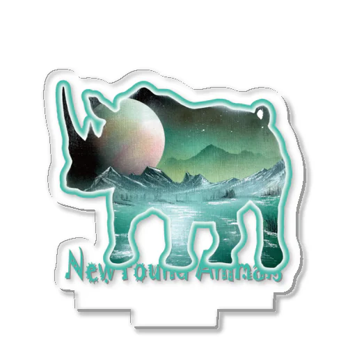 New Found Animals『Jade Daybreak 【Rhinoceros】』 ～サイ～ Acrylic Stand