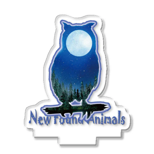 New Found Animals『Nocturnal  Scene【Horned Owl】』～ミミズク～ Acrylic Stand