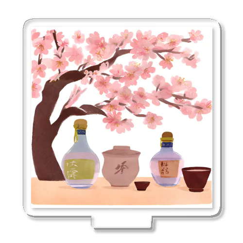 桜の下で花見酒 アクリルスタンド