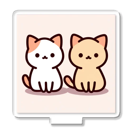 猫のシンプルで可愛いカラーイラスト Acrylic Stand