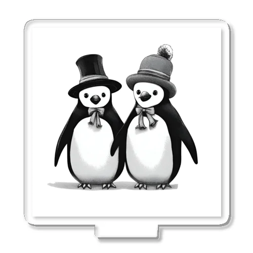 帽子を被ったペンギン夫婦 Acrylic Stand