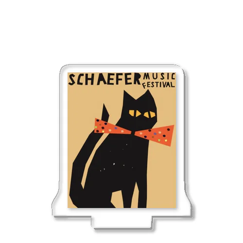 アメリカ・ニューヨーク SCHAEFER MUSIC FESTIVAL 蝶タイ猫 1974年 アクリルスタンド